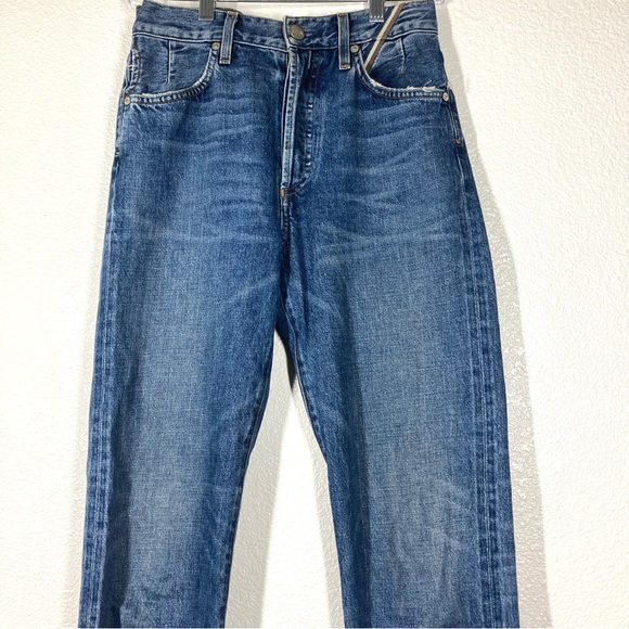Jean Atelier Jeans Ryan Lagoon Blue High Rise Slim Straight Leg 26 Button Fly - Picture 6 of 16